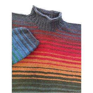 Island Imports Striped Ombre Retro Boho Indie Festival Cozy Wool Sweater No Size